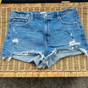 Abercrombie & Fitch Ripped Blue Jean Mom Shorts
